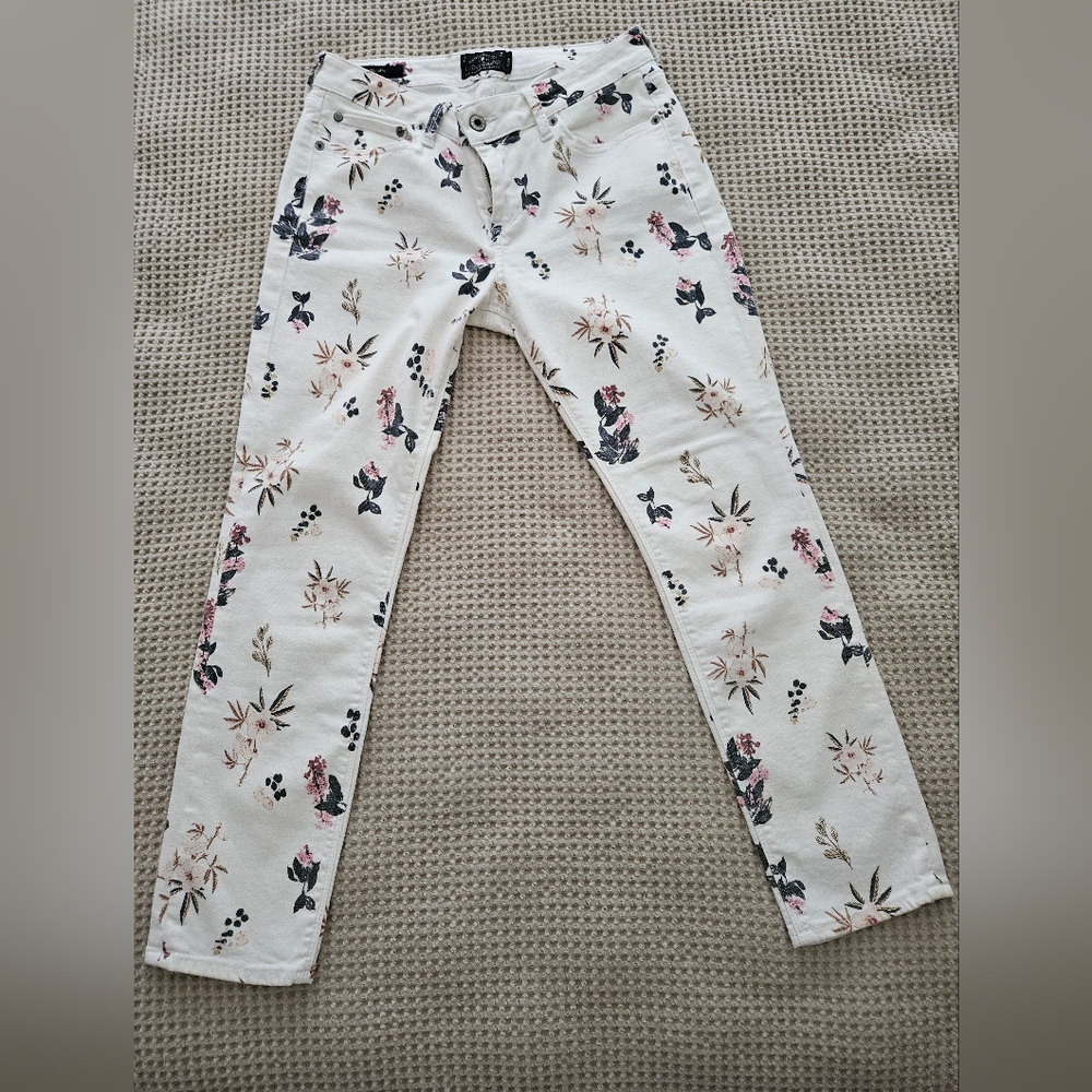 Lucky Brand Lolita White Floral Jeans Sz 8/29